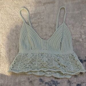 ANWND Light blue crochet top